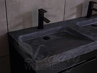 Badkamermeubel 2-persoons 120cm (2 kleuren mogelijk) met (hangkast) en natuursteen of solid surface wastafel(s) - afbeelding 13 van  40