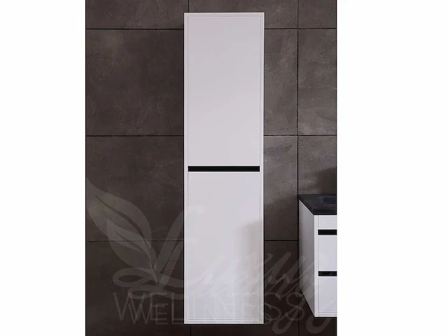Badkamermeubel 2-persoons 120cm (2 kleuren mogelijk) met (hangkast) en natuursteen of solid surface wastafel(s) - afbeelding 30 van  40