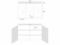 Badkamermeubel 2-persoons 120cm met spiegelkast en (hangkast) mat zwart - afbeelding 4 van  13
