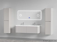 Badkamermeubel 2 persoons 140 cm - taupe - 2 zijkasten - afbeelding 1 van  5