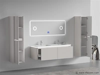 Badkamermeubel 2 persoons 140 cm - taupe - 2 zijkasten - afbeelding 3 van  5