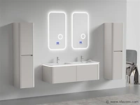 Badkamermeubel 2 persoons 140 cm - taupe - 2 zijkasten - afbeelding 2 van  5