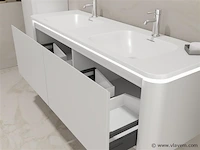 Badkamermeubel 2 persoons 140 cm - wit - 2 zijkasten - afbeelding 4 van  5