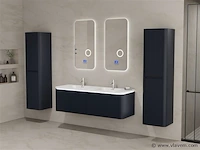 Badkamermeubel 2 persoons 140 cm - zwart - 2 zijkasten - afbeelding 1 van  5