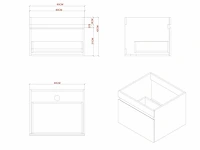 Badkamermeubel 60cm met spiegelkast en (hangkast) mat zwart - afbeelding 3 van  13