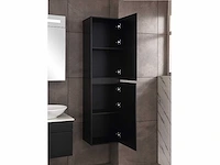 Badkamermeubel 80cm met spiegelkast en (hangkast) mat zwart - afbeelding 3 van  13