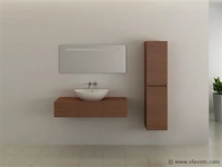 Badkamermeubel baveno | 120 cm | met zijkast | hout decor met witte waskom | incl. kranen - afbeelding 2 van  5