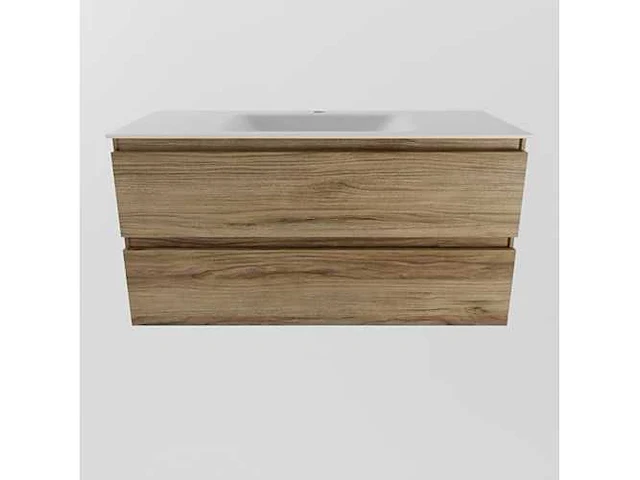 Badkamermeubel eiken honing 100cm - afbeelding 6 van  6