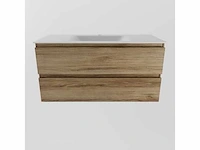 Badkamermeubel eiken honing 100cm - afbeelding 6 van  6