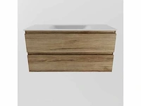 Badkamermeubel eiken honing 100cm - afbeelding 6 van  6