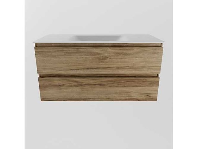 Badkamermeubel eiken honing 100cm - afbeelding 6 van  6