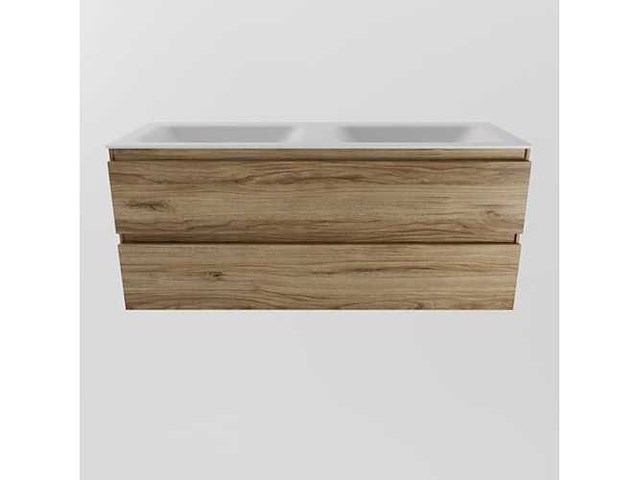 Badkamermeubel eiken honing 120cm dubbel - afbeelding 6 van  6