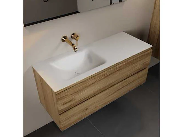 Badkamermeubel eiken honing 120cm links - afbeelding 1 van  6