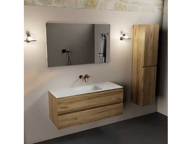 Badkamermeubel eiken honing 120cm midden - afbeelding 4 van  6