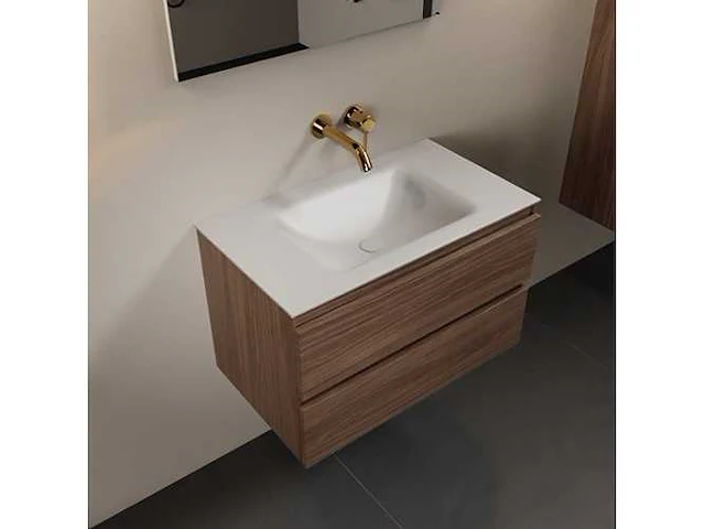 Badkamermeubel eiken mokka 80cm - afbeelding 1 van  6