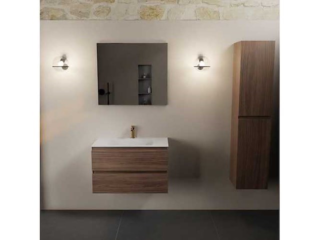 Badkamermeubel eiken mokka 80cm - afbeelding 6 van  6