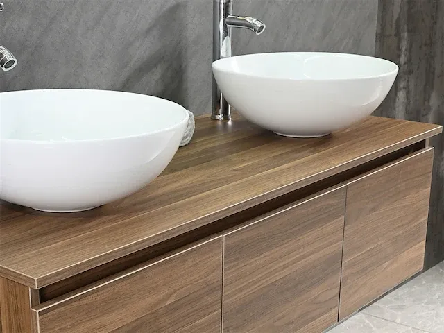 Badkamermeubel jeffrey donker bruin eiken 120 cm nieuw - afbeelding 7 van  15