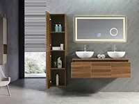 Badkamermeubel jeffrey donker bruin eiken 120 cm nieuw - afbeelding 9 van  15
