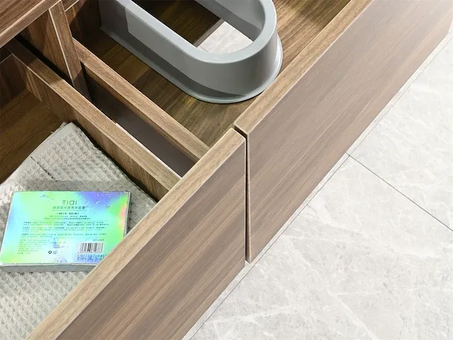 Badkamermeubel jeffrey donker bruin eiken 120 cm nieuw - afbeelding 11 van  15