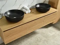 Badkamermeubel jeffrey natuurlijk eiken 160 cm nieuw - afbeelding 3 van  13