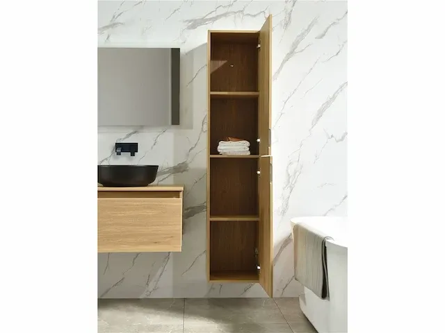 Badkamermeubel jeffrey natuurlijk eiken 160 cm nieuw - afbeelding 9 van  13