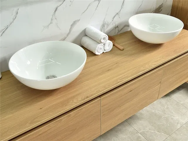 Badkamermeubel jeffrey natuurlijk eiken 160 cm nieuw - afbeelding 11 van  13