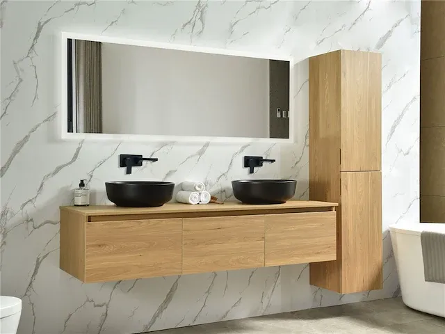 Badkamermeubel jeffrey natuurlijk eiken 160 cm nieuw - afbeelding 13 van  13