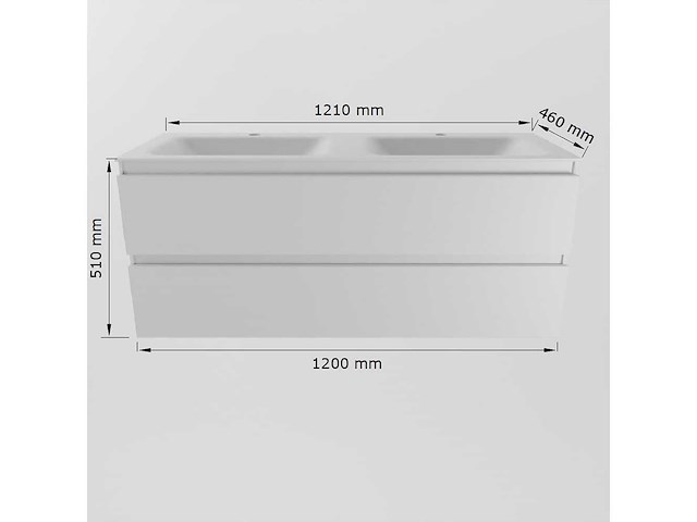Badkamermeubel wit 120cm dubbel - afbeelding 5 van  7