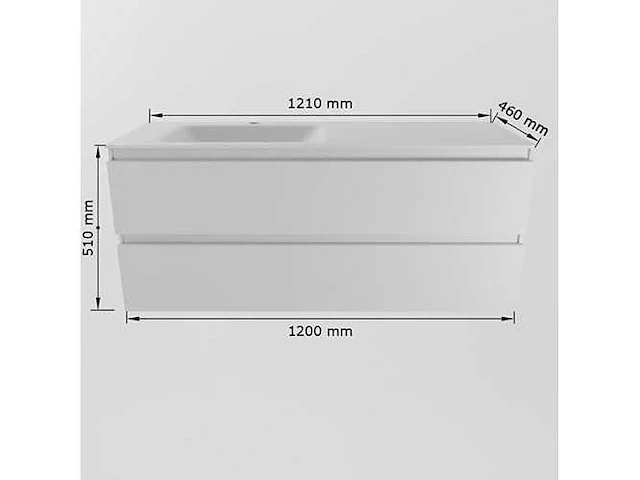 Badkamermeubel wit 120cm links - afbeelding 5 van  7