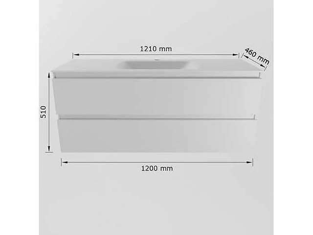 Badkamermeubel wit 120cm midden - afbeelding 5 van  7