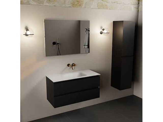 Badkamermeubel zwart 100cm - afbeelding 4 van  6