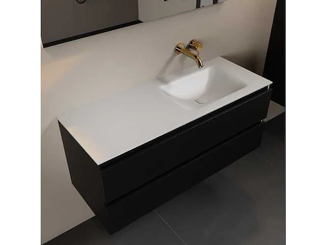 Badkamermeubel zwart 120cm rechts - afbeelding 1 van  6