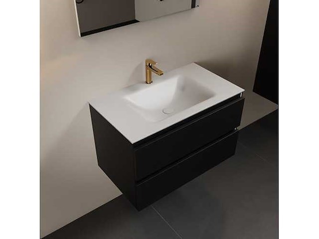 Badkamermeubel zwart 80cm - afbeelding 1 van  6