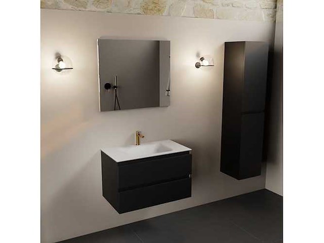 Badkamermeubel zwart 80cm - afbeelding 4 van  6