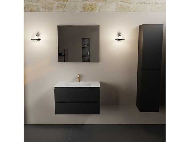 Badkamermeubel zwart 80cm - afbeelding 6 van  6