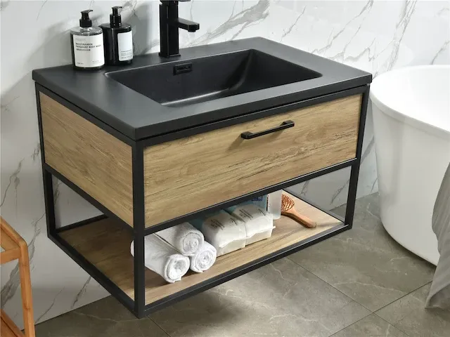 Badmeubel model 1-1663 80 cm nieuw met bluetooth spiegel - afbeelding 5 van  9