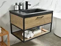 Badmeubel model 1-1663 80 cm nieuw met bluetooth spiegel - afbeelding 7 van  9
