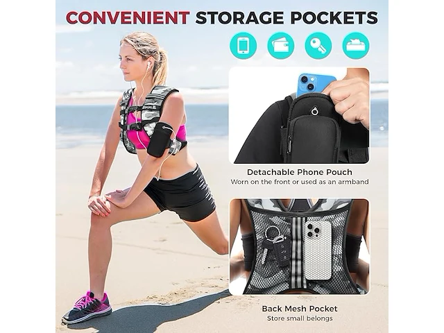 Bagail verzwaarde vest voor krachttraining - afbeelding 3 van  4