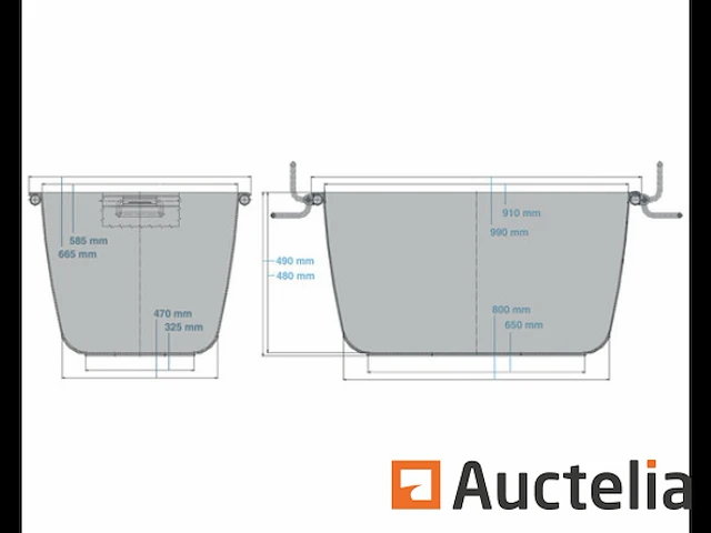 Bak voor mortel 200 liter: 10 stukken - afbeelding 3 van  4