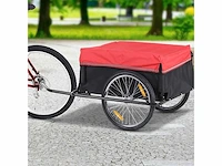 Bakfiets aanhanger met reflectoren en afneembare hoes rood/zwart - afbeelding 1 van  4