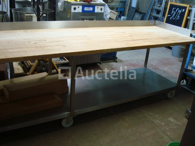 Bakkerij grote houten werktafel - afbeelding 4 van  8