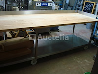 Bakkerij grote houten werktafel - afbeelding 4 van  8