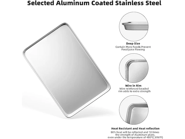 Bakplaat pan aluminium (3 stuks) - afbeelding 3 van  4