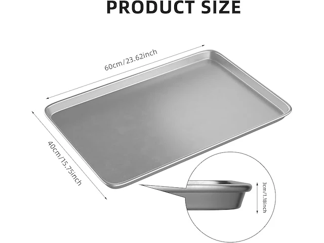 Bakplaat pan aluminium (3 stuks) - afbeelding 4 van  4
