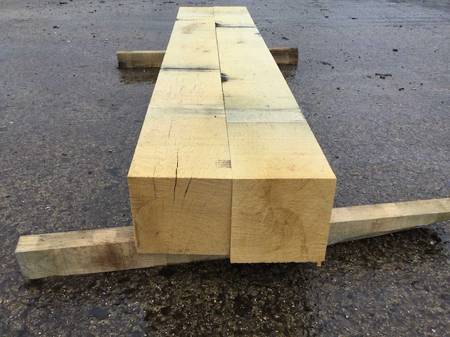 Balken eiken 1880 x 187 x 187 mm ( 2 x ) - afbeelding 3 van  9