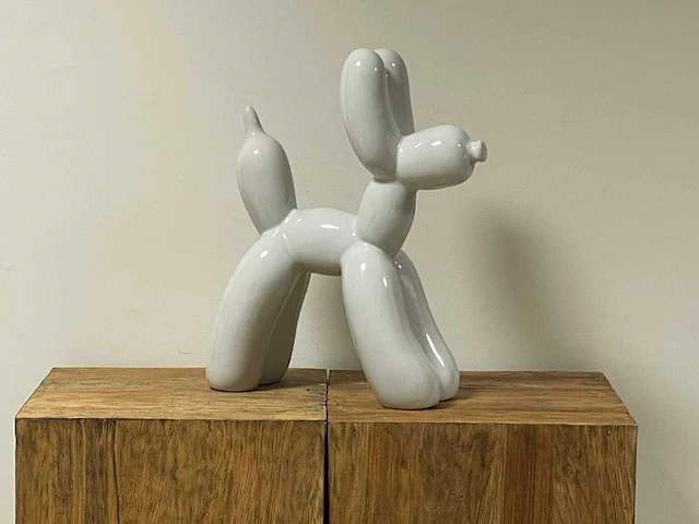 Ballonhond / balloon dog h50cm white - afbeelding 1 van  1