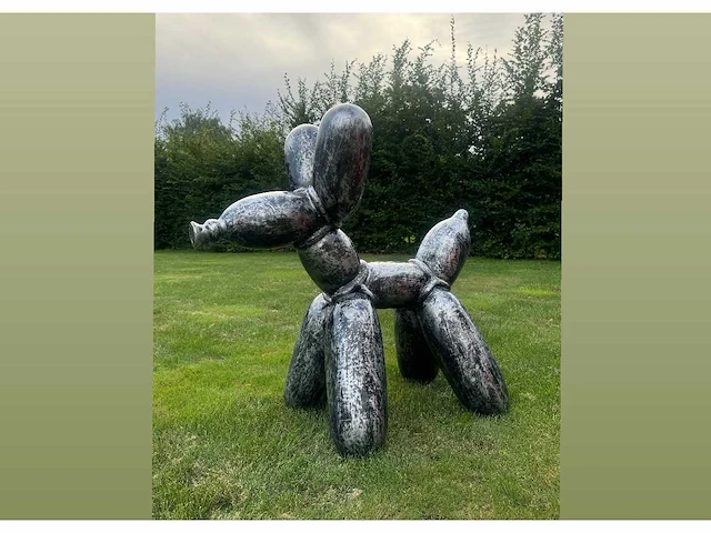 Balloondog h100cm old silver - afbeelding 1 van  1
