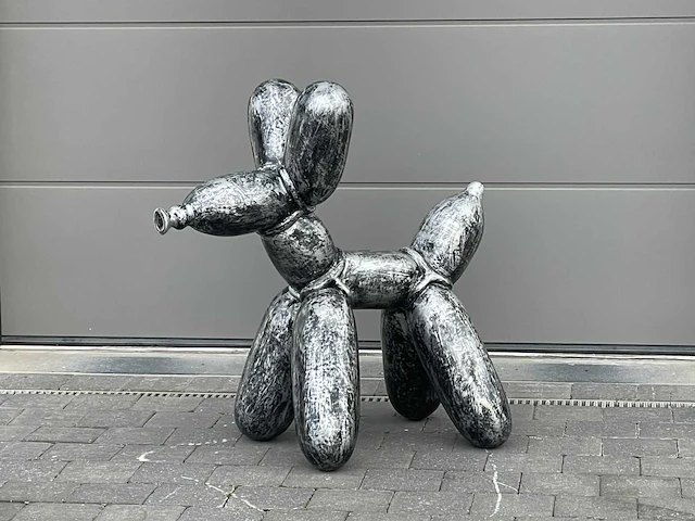 Balloondog h100cm old silver - afbeelding 1 van  2