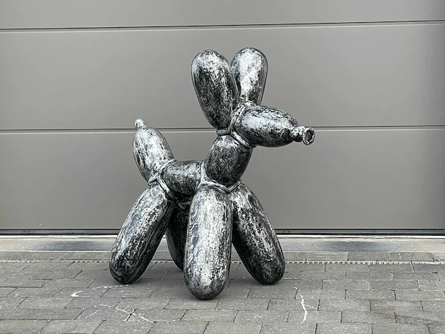 Balloondog h100cm old silver - afbeelding 2 van  2