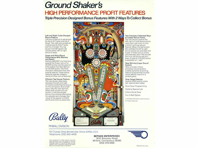 Bally - nitro ground shaker - flipperkast - afbeelding 8 van  8